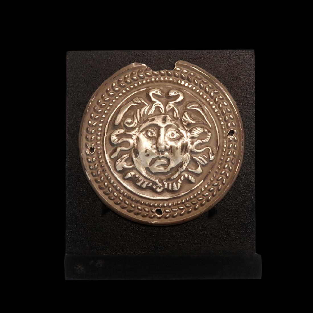 Roman Silver Phalera, Head of Medusa, c. 1st Century (1 of 3)