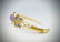 Gold Plated SS Bracelet with Violet Jade, Pale - 2