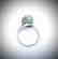 Sterling Silver Jade and CZ Ring Size 7 - 2