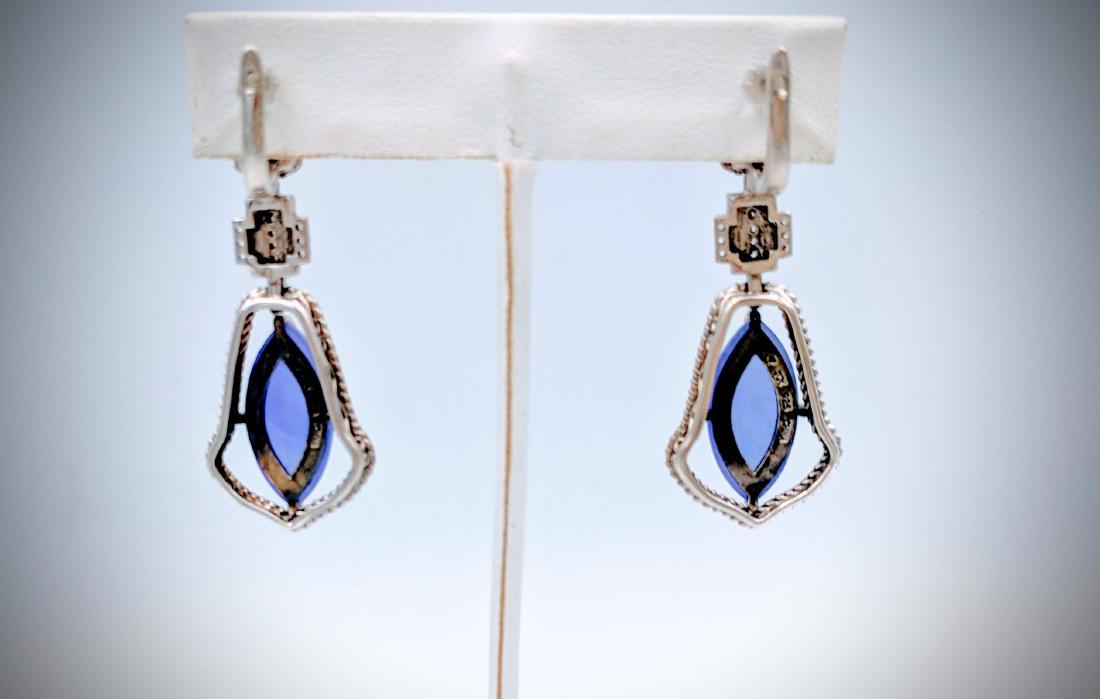 Sterling Silver Imperial Designed Earrings with Violet (1 of 4)