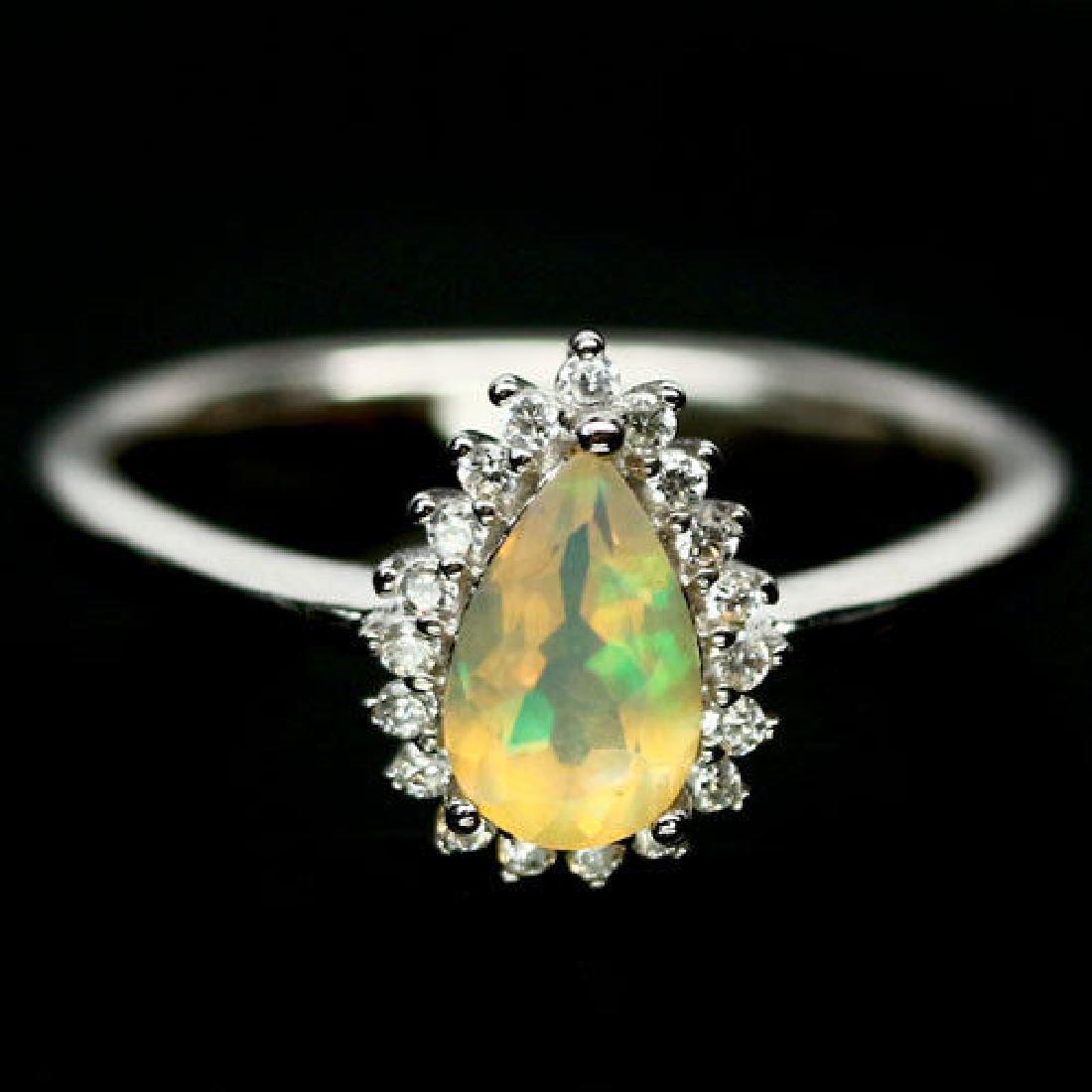 MULTICOLOUR OPAL RING 925 SILVER WHITE GOLD (1 of 3)