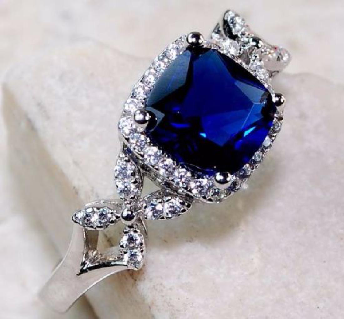 1CT Blue Sapphire & Topaz 925 Solid Genuine Sterling (1 of 4)