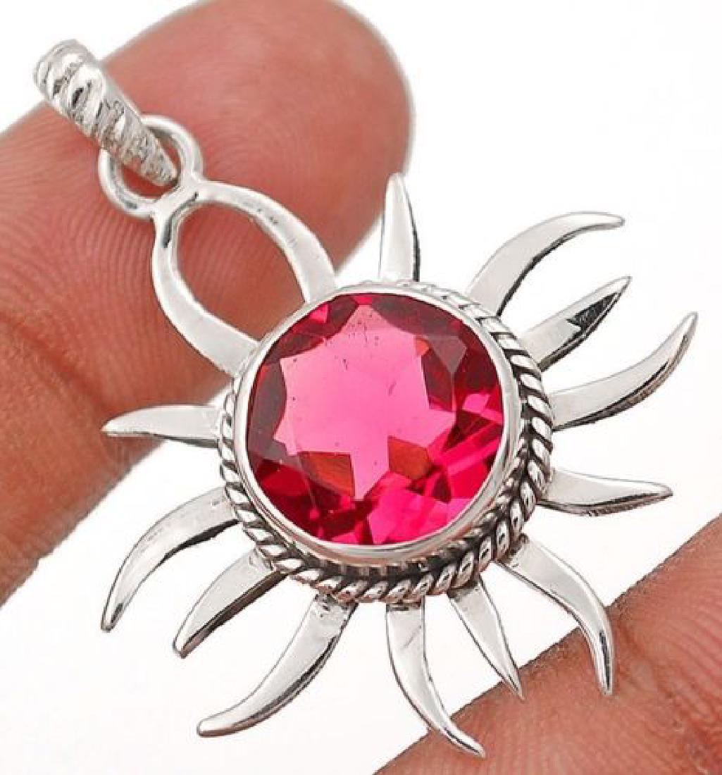 6CT Rubellite Tourmaline 925 Sterling Silver Pendant (1 of 1)