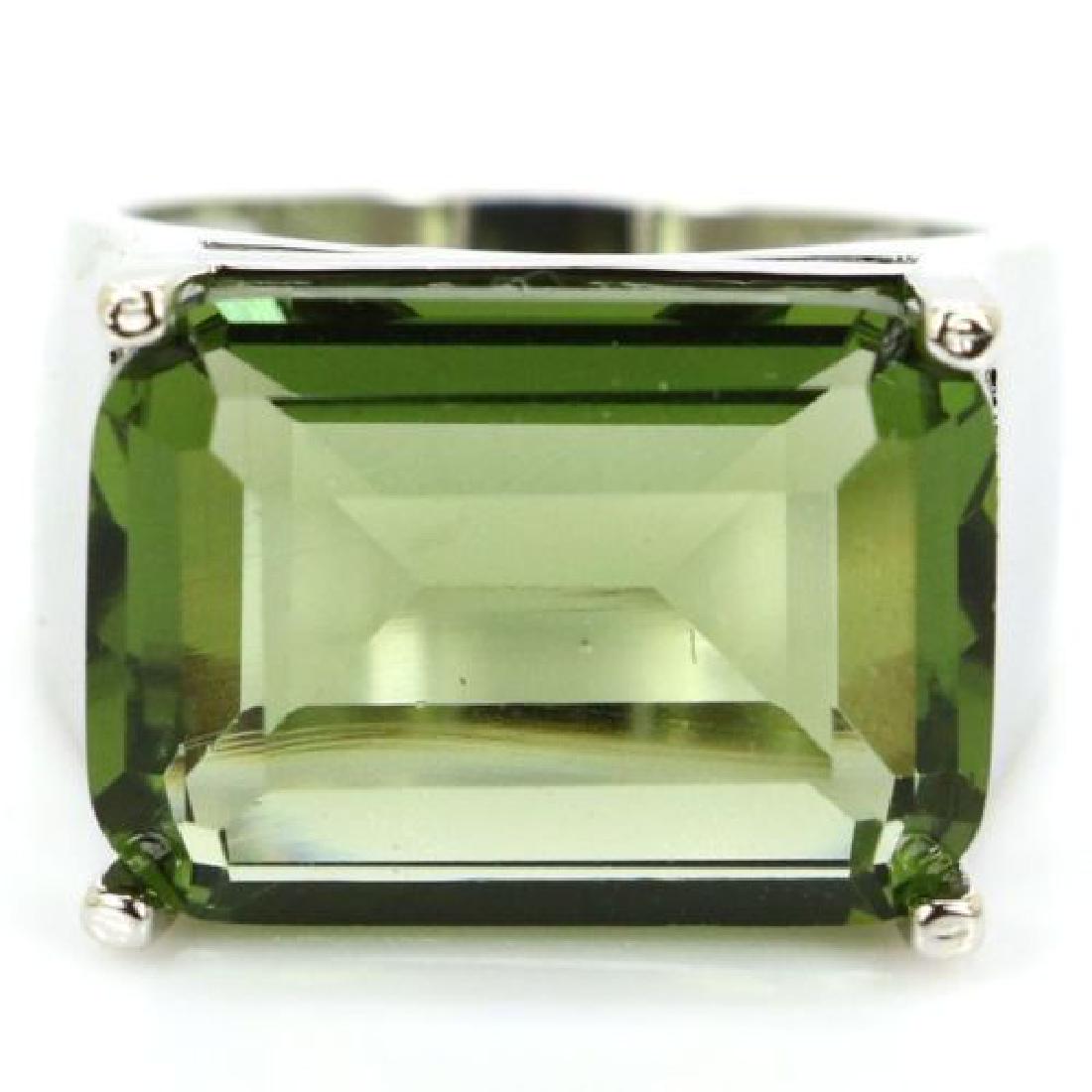 Big Green Amethyst Silver Ring Us sz9.0 (1 of 4)