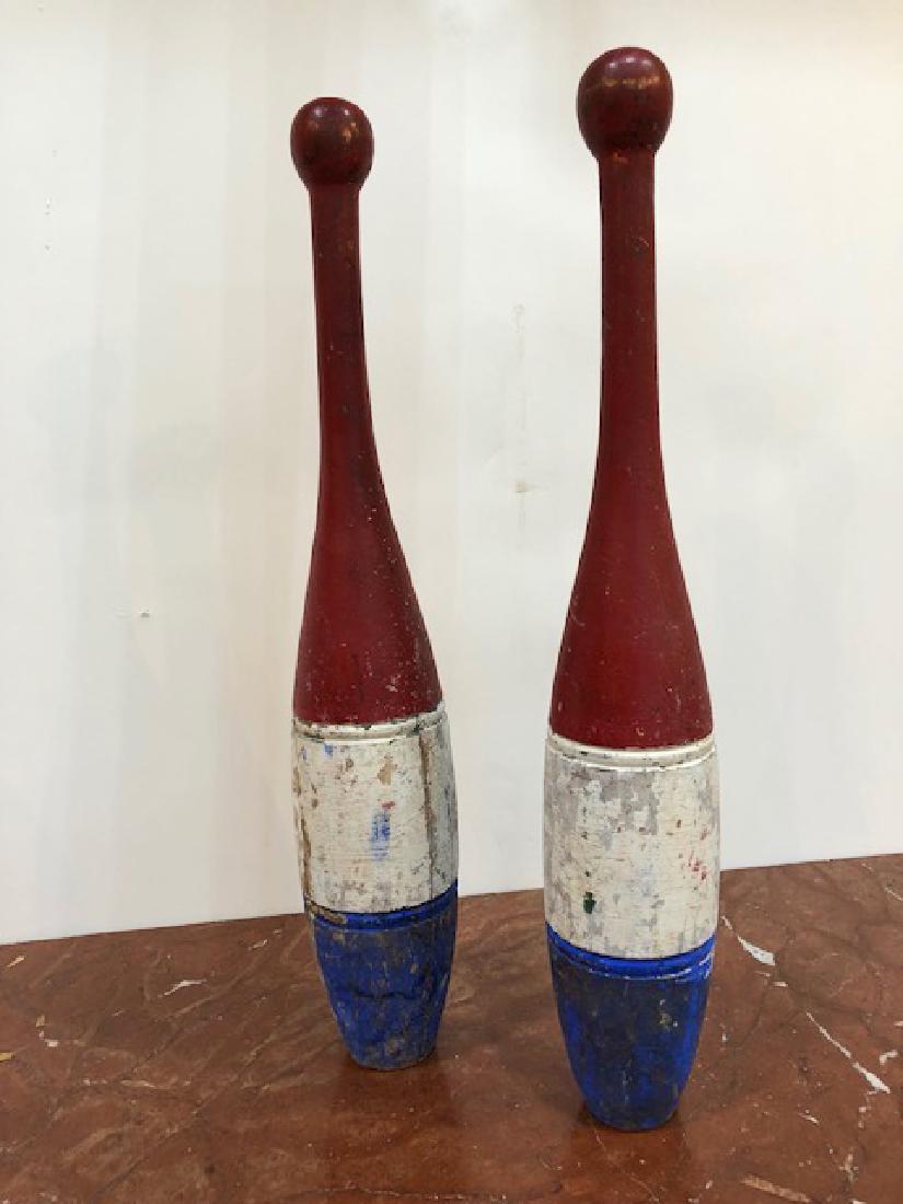 Pair of Patriotic Inspired Wooden Clubs (1 of 5)
