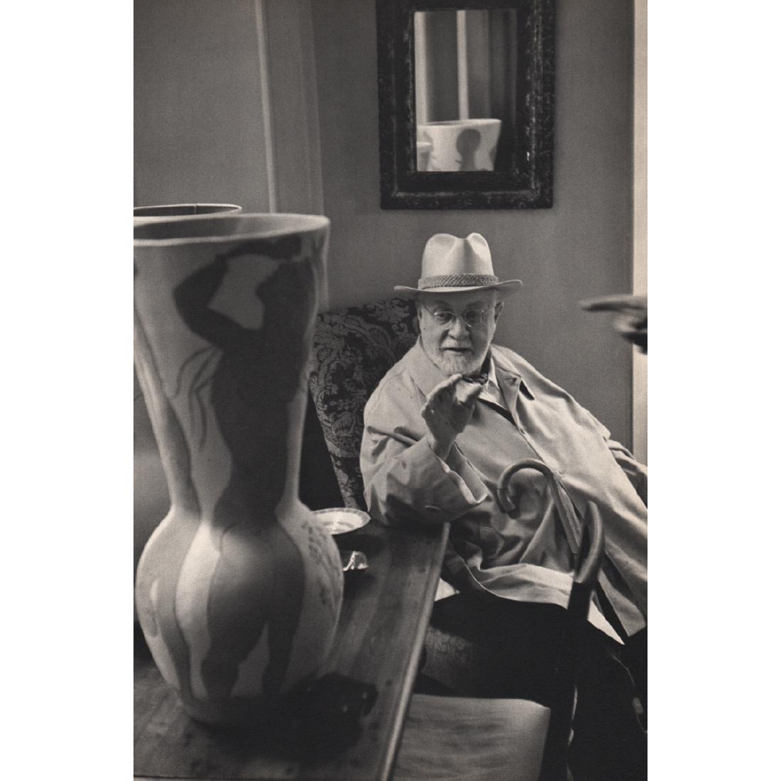 HENRI CARTIER-BRESSON - Henri Matisse: Artist: HENRI CARTIER-BRESSON Print Title: Henri Matisse in St.-Jean-Cap-Ferrat, 1952 Medium: Sheet-fed Gravure Printing Date: 1950's Printed in France Image Size approx: 8.75 x 13 inches Henri Cartie