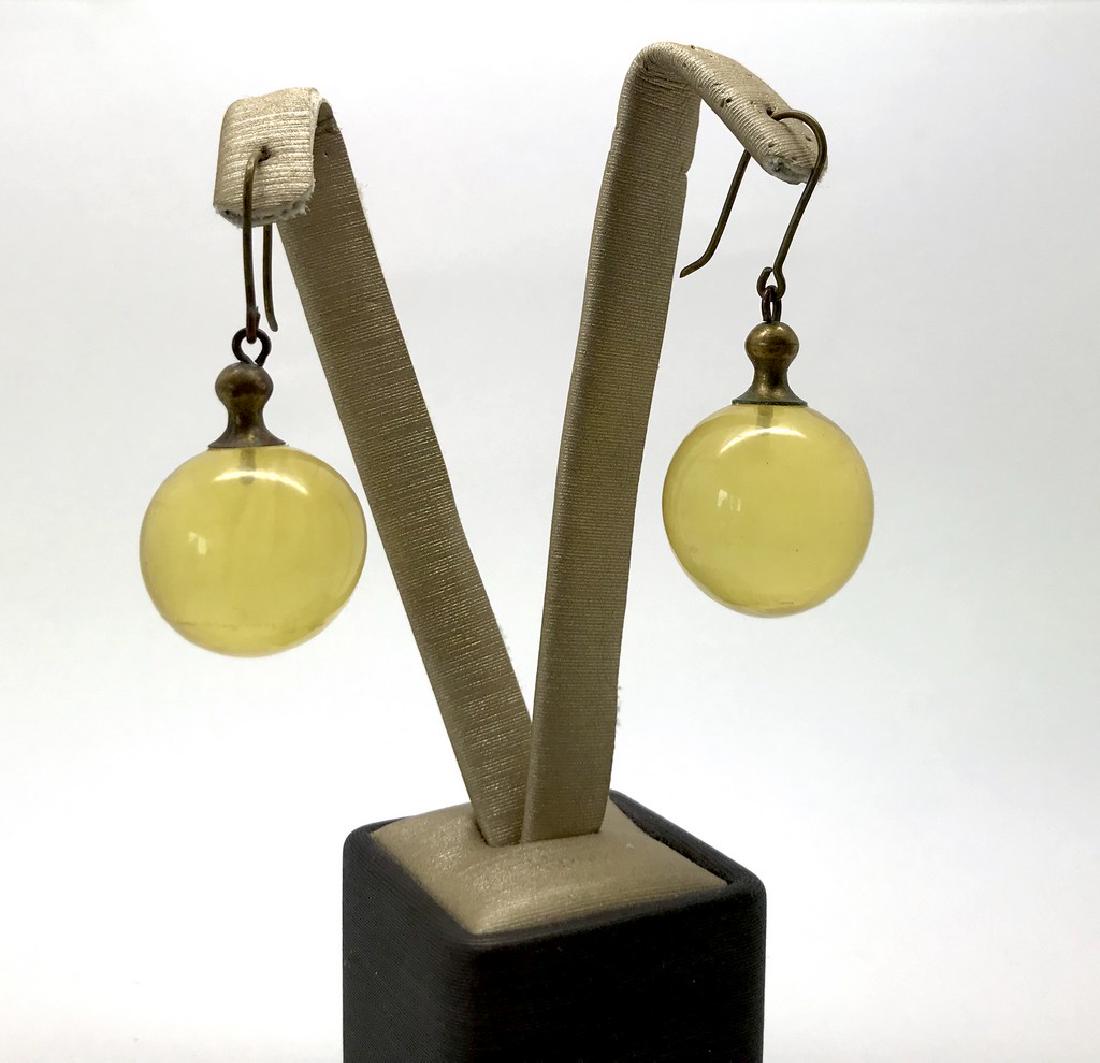 Baltic amber rare old earrings honey beads ø18.5mm (1 of 6)