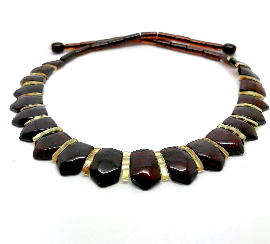 Baltic amber collar Cleopatra style flat necklace 15.5 (1 of 10)