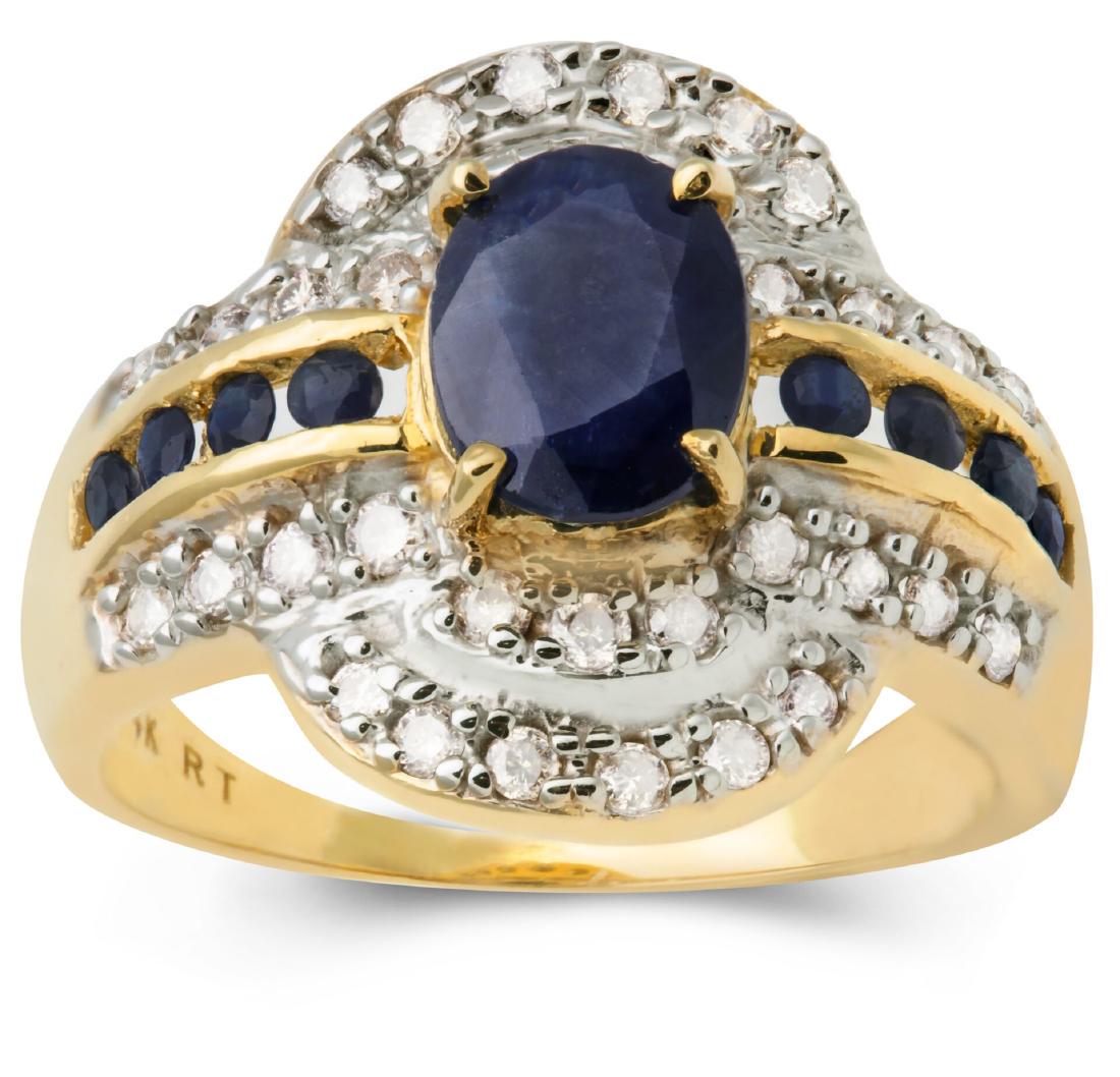 14K YELLOW GOLD SAPPHIRE 2.48CT RING WHITE (1 of 5)