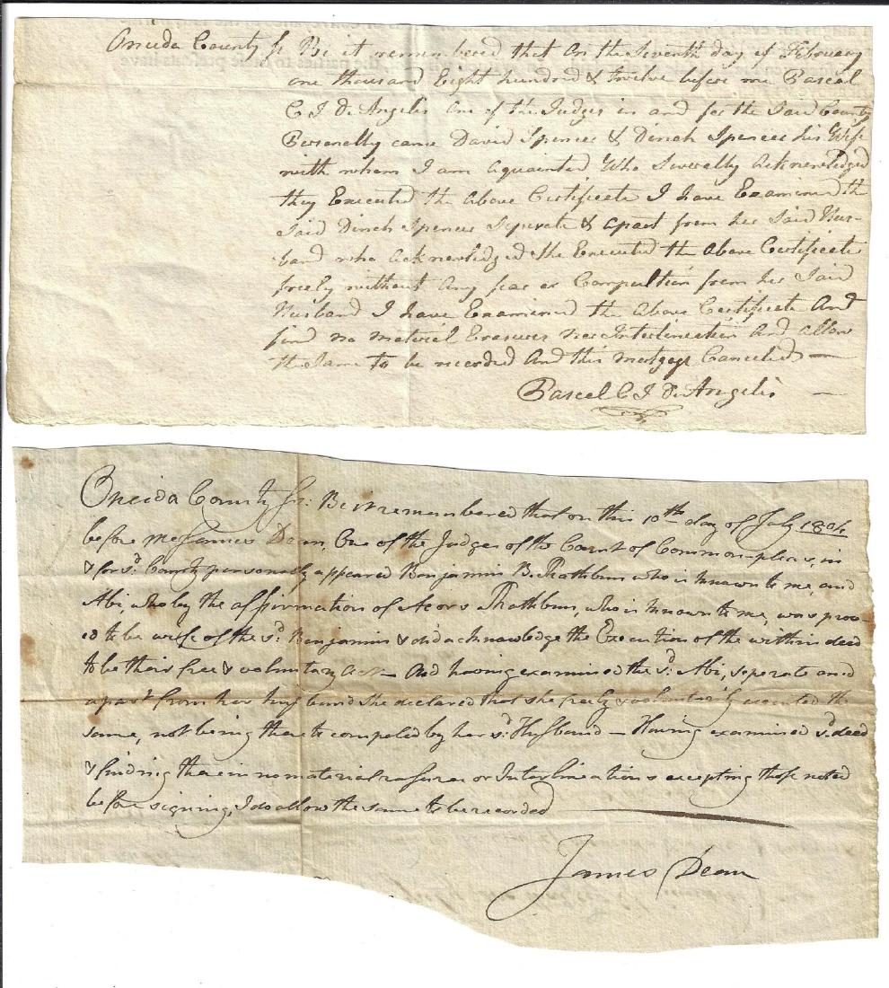1804 Two Oneida New York Documents SIGNED