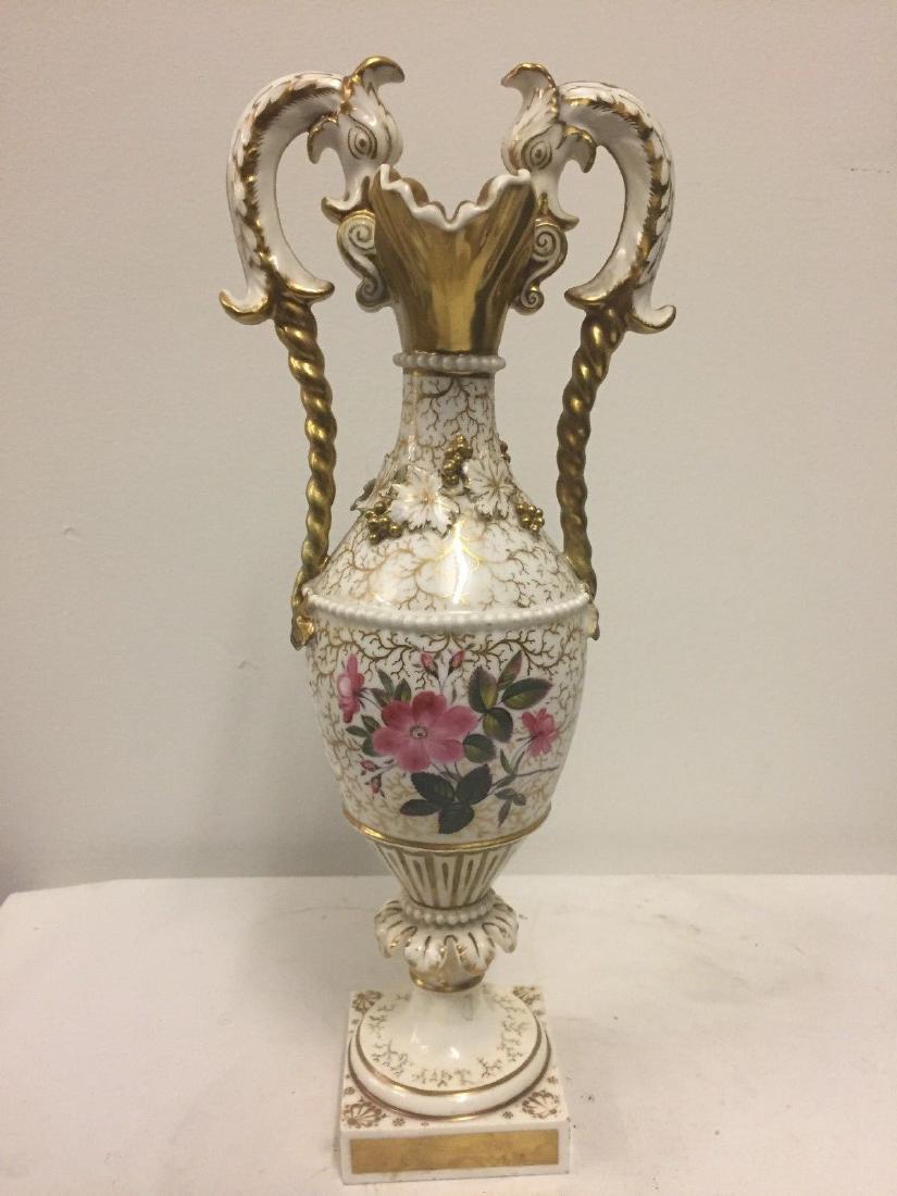 English Porcelain 2-Handled & Double Spouted Vase, 1820 (1 of 9)