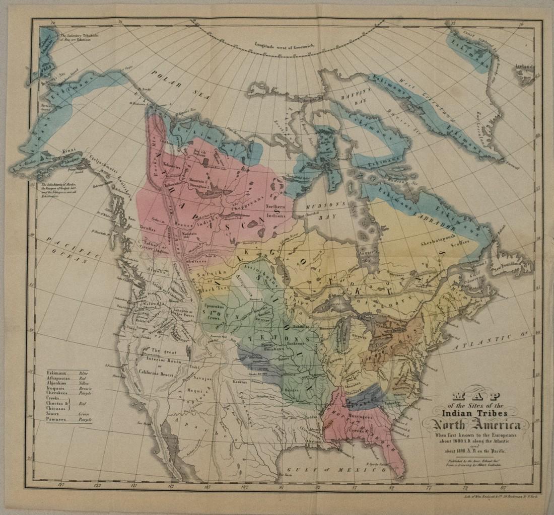 1848 Gallatin Map of North American Indian Tribes -- (1 of 1)