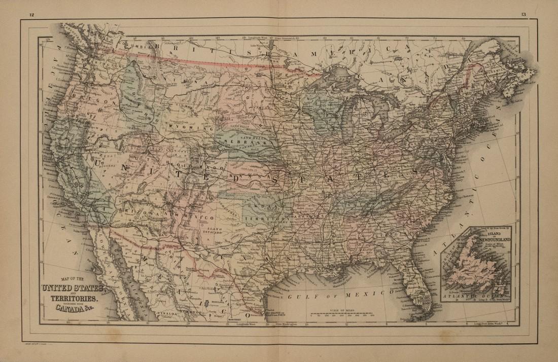 1887 Mitchell Map of the United States -- Map of the (1 of 1)