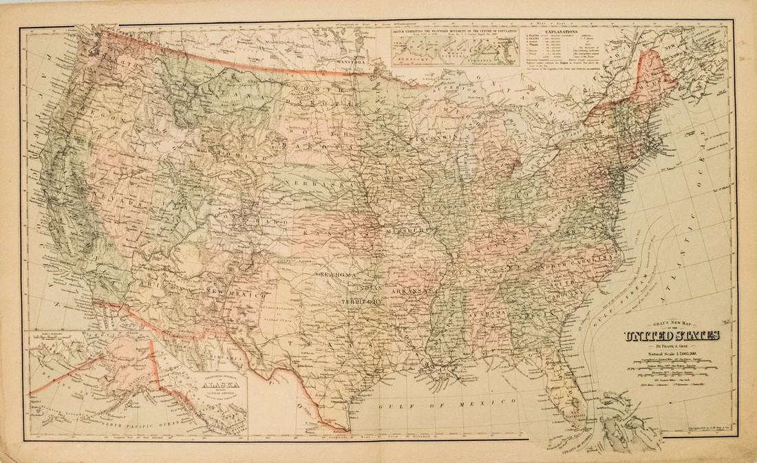 1880 Gray US Map Gray 39 s New - 64293319 1 X