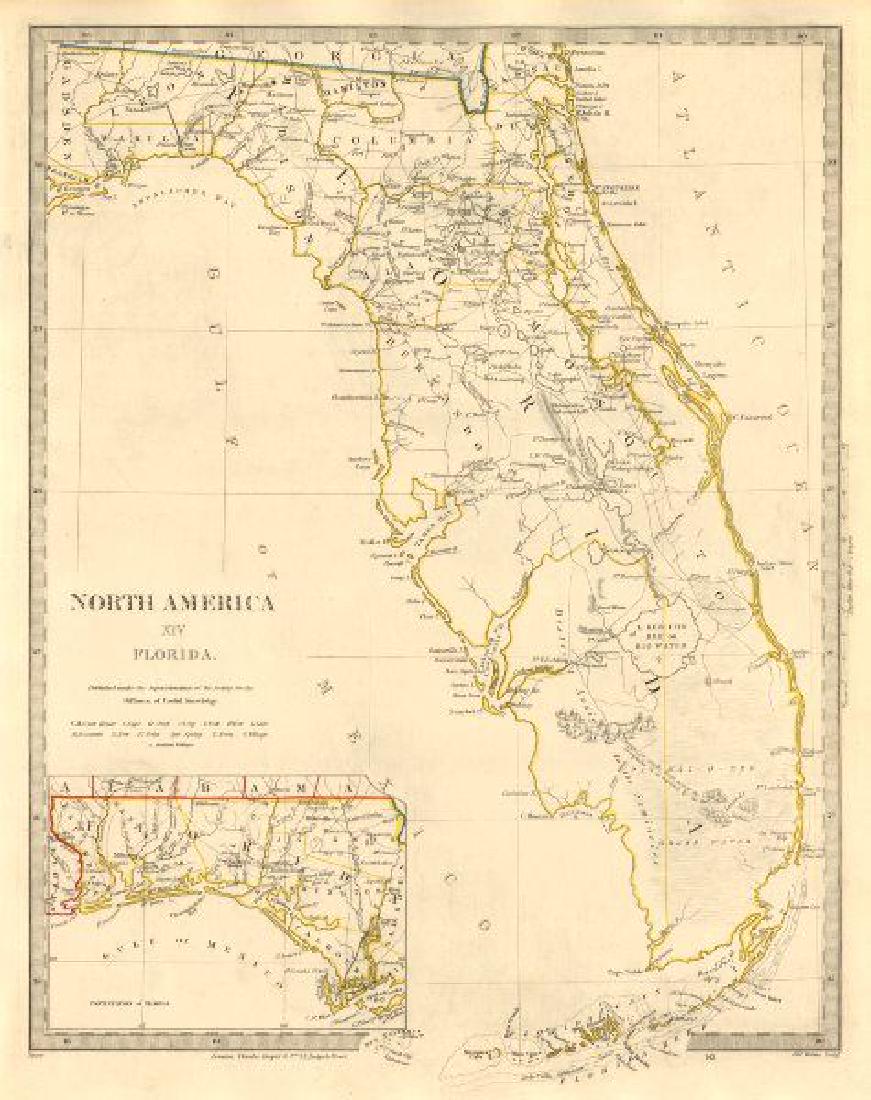 FLORIDA showing Seminole Indian district & forts. Keys. (1 of 2)