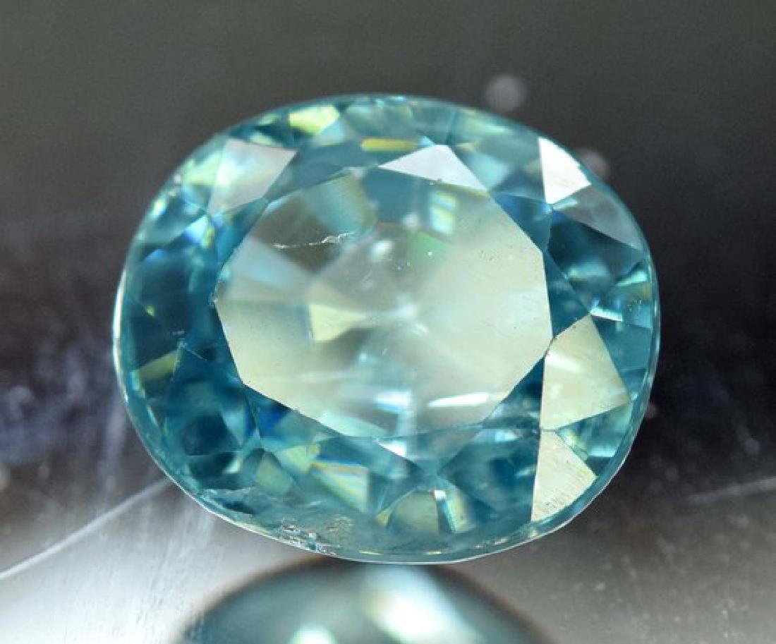 2.85 carats Blue Zircon Loose Gemstone from Cambodia -: 2.85 carats Blue Zircon Loose Gemstone from Cambodia - Weight : 2.85 carats Dimensions : 06*05*02 mm Origin : Cambodia Treatment : Natural DHL Global shipping; 2.85 carats Blue Zircon Loose Gemstone f