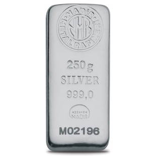 IGR- 250 gr Silver Bullion Bar. - 999/1000: Item: IGR- 250 gr Silver Bullion Bar. - 999/1000Materials: SilverSize: Minted Bar 250g 999 Fine Silver Bullion Bar -999/1000 Silver, - Manufacturer: Istanbul Gold Refinery or Nadir Gold Refinery