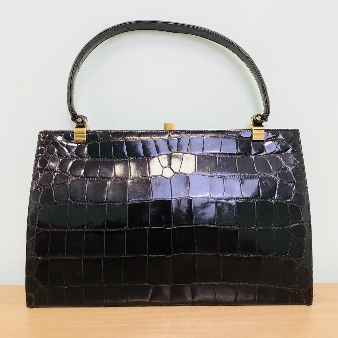 Vintage Handmade Crocodile Leather Handbag (1 of 8)