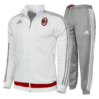 NEW Men's Adidas AC Milan ACM White / Grey Tracksuit: NEW Men's Adidas AC Milan ACM White / Grey Tracksuit Size XS Modern XS This is an official licensed AC Milan Adidas Performance tracksuit with frontal zip, elasticated borders, drawcord at waistband.