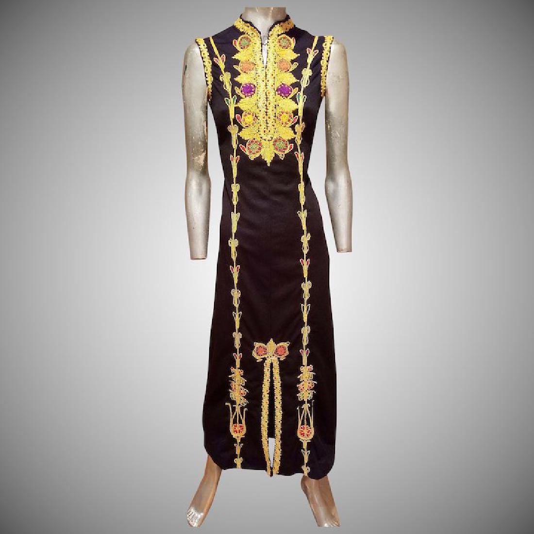 Gold Moroccan hand embroidered Maxi Kaftan dress (1 of 8)