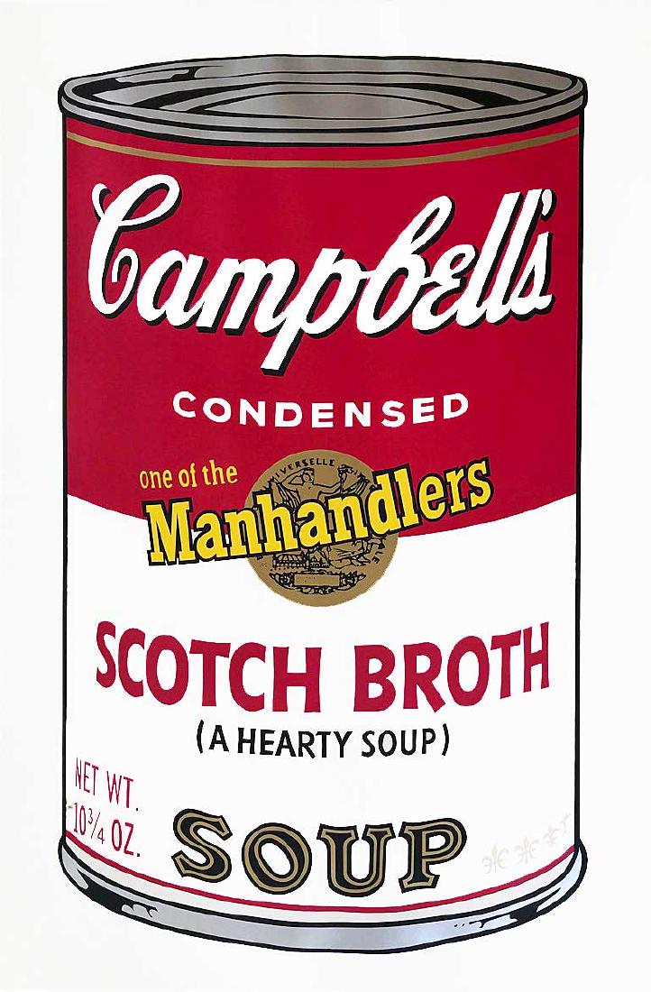 Andy Warhol, (after). Silkscreen Campbells Soup Scotch (1 of 3)