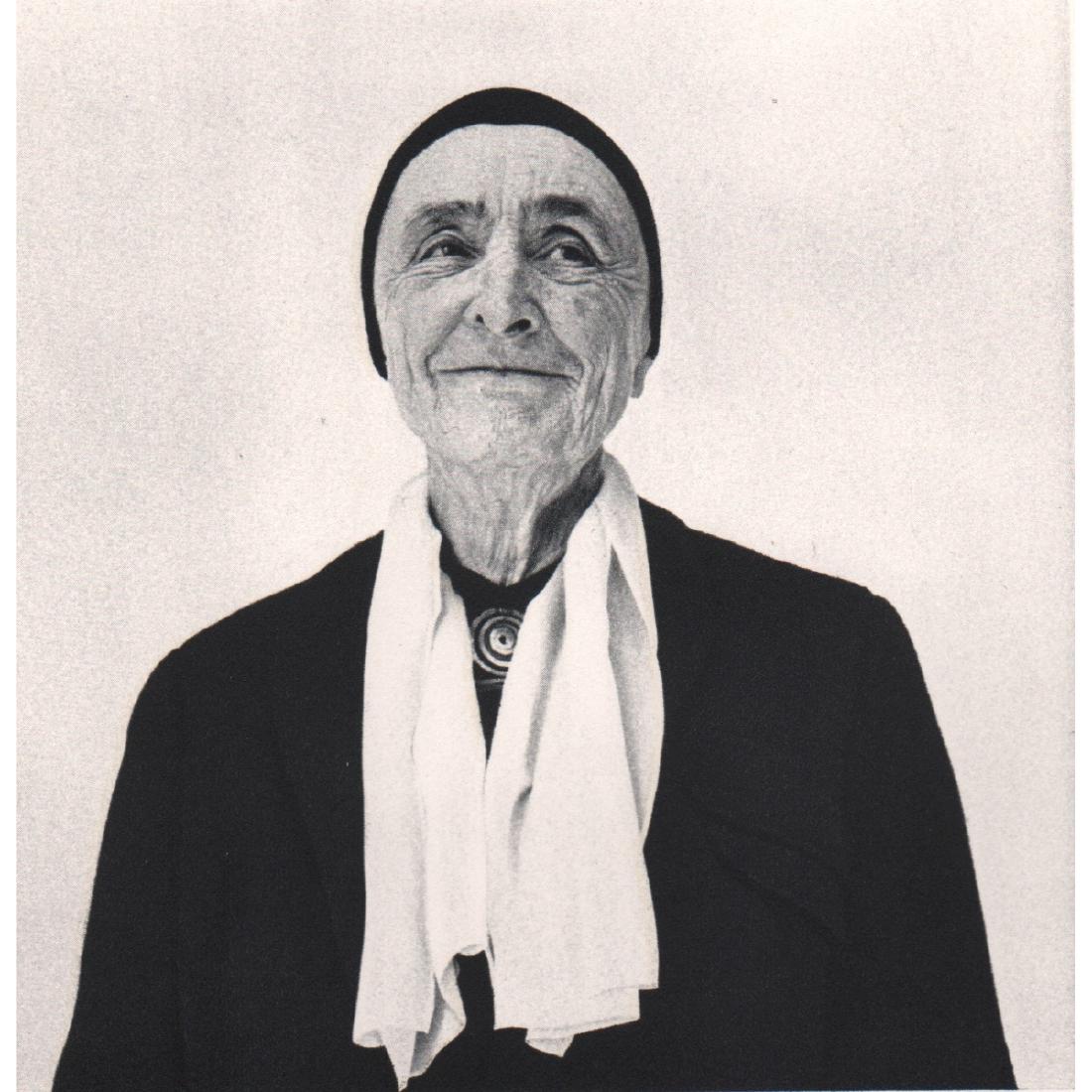 RICHARD AVEDON - Georgia O'Keeffe, 1959: Artist: RICHARD AVEDON Print Title: Georgia O'Keeffe, 1959 Medium: Sheet-Fed Gravure Printed in 1950's Printed in Switzerland Image Size approx: 3.5 x 4 inches Richard Avedon (1923-2004) was an Americ