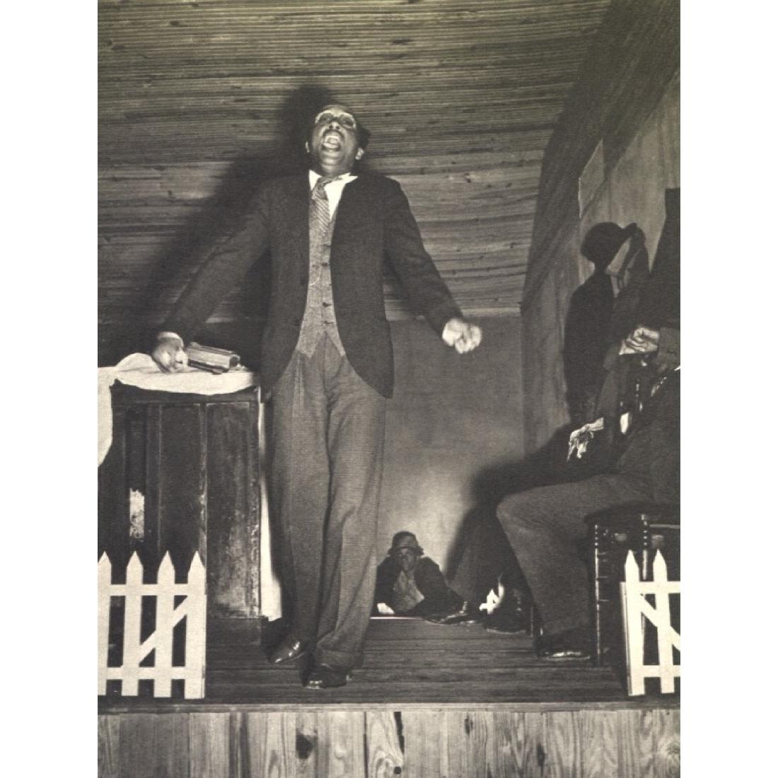 MARGARET BOURKE-WHITE - Preacher: Artist: MARGARET BOURKE-WHITE Print Title: Preacher, College Grove, Tennessee Medium: Sheet-fed Gravure Printing Date: 1930's Printed in the USA Image Size: 5.5 x 7.5 inches Margaret Bourke-White (190