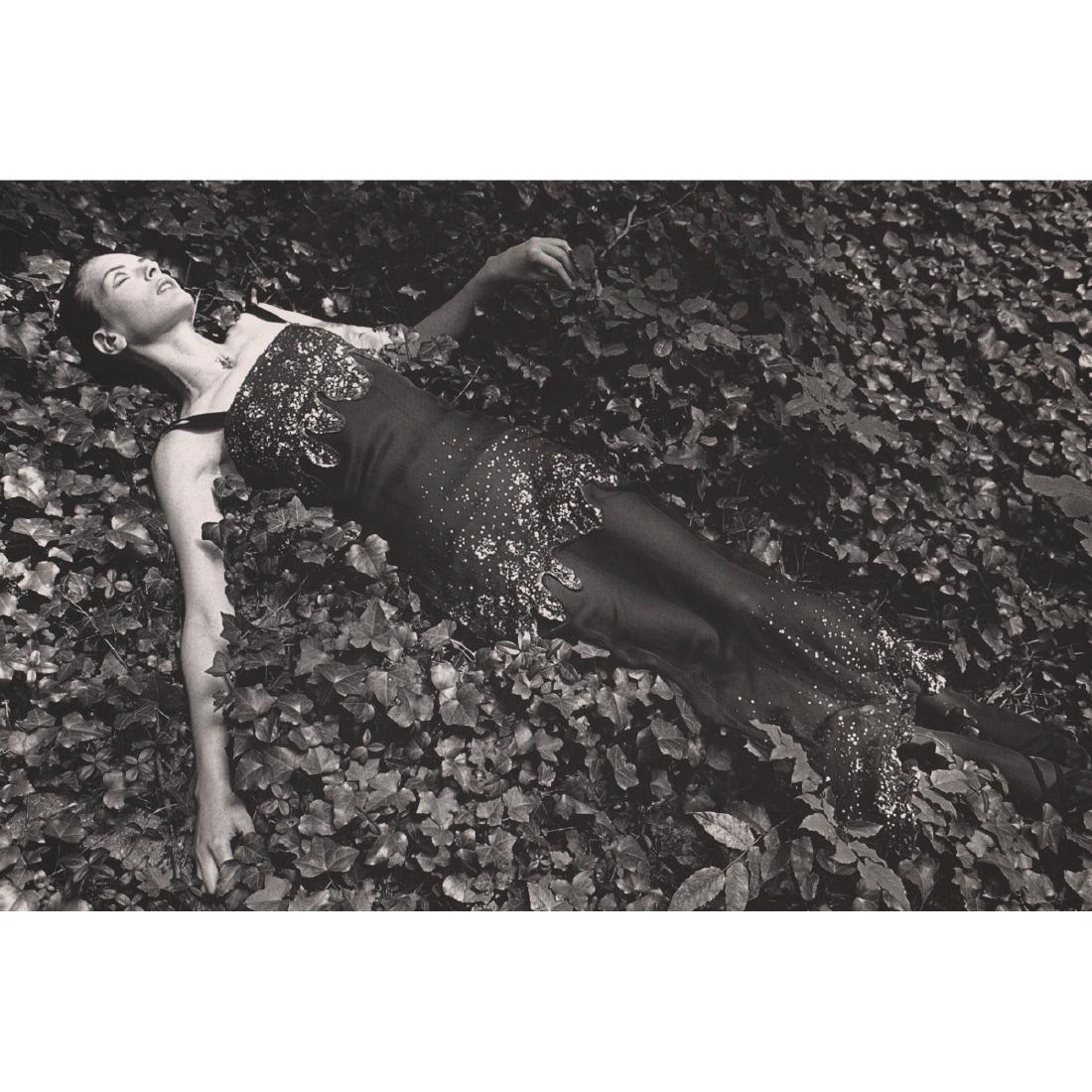 JEANLOUP SIEFF - Ophelia on Leaves: Artist: JEANLOUP SIEFF Print Title: Ophelia on Leaves Medium: Photo-Lithograph Printing Date: 1990's Printed in Germany Image Size: 12.5 x 8.5 inches Jeanloup Sieff (1933-2000) was a French photograph