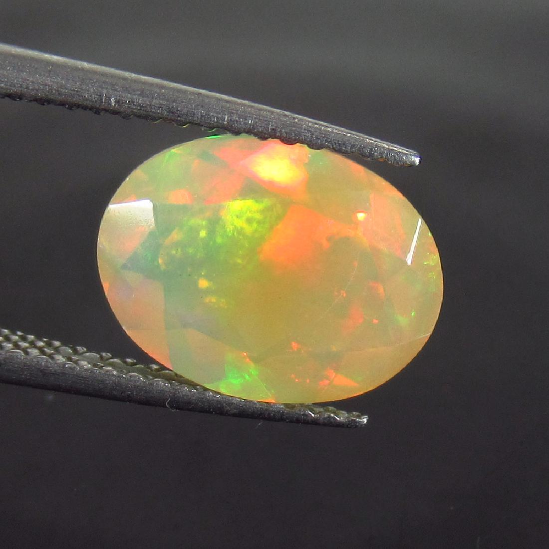 2.01 Ct Genuine Ethiopian Multi-Color Fire Faceted Opal (1 of 2)