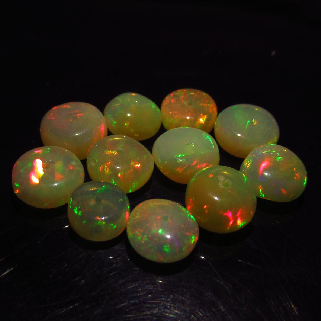 13.00 Ct Genuine Loose 11 Drilled Round Opal Beads (1 of 2)