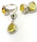 Sterling silver Baltic amber set ring earrings pendant - 5