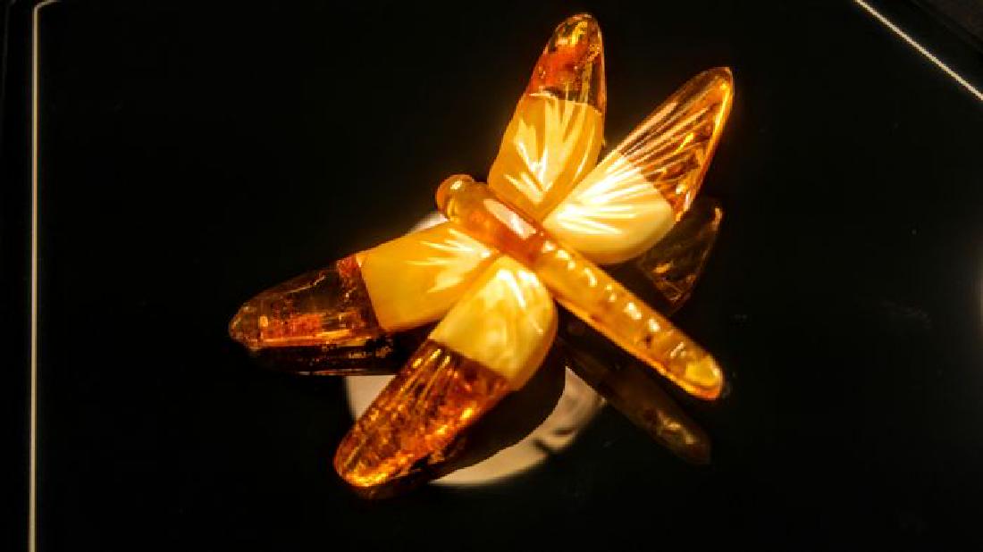 Vintage Baltic amber Dragon-fly Brooch (1 of 10)