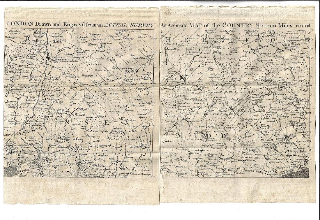 1764 Four Maps Sixteen Miles Round London (1 of 2)