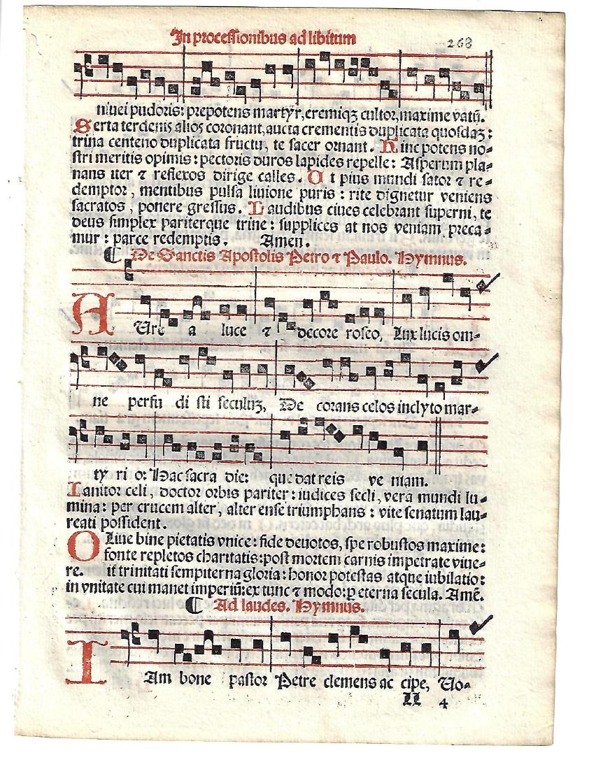 1567 Catholic Hymnal Leaf Red and Black (1 of 2)