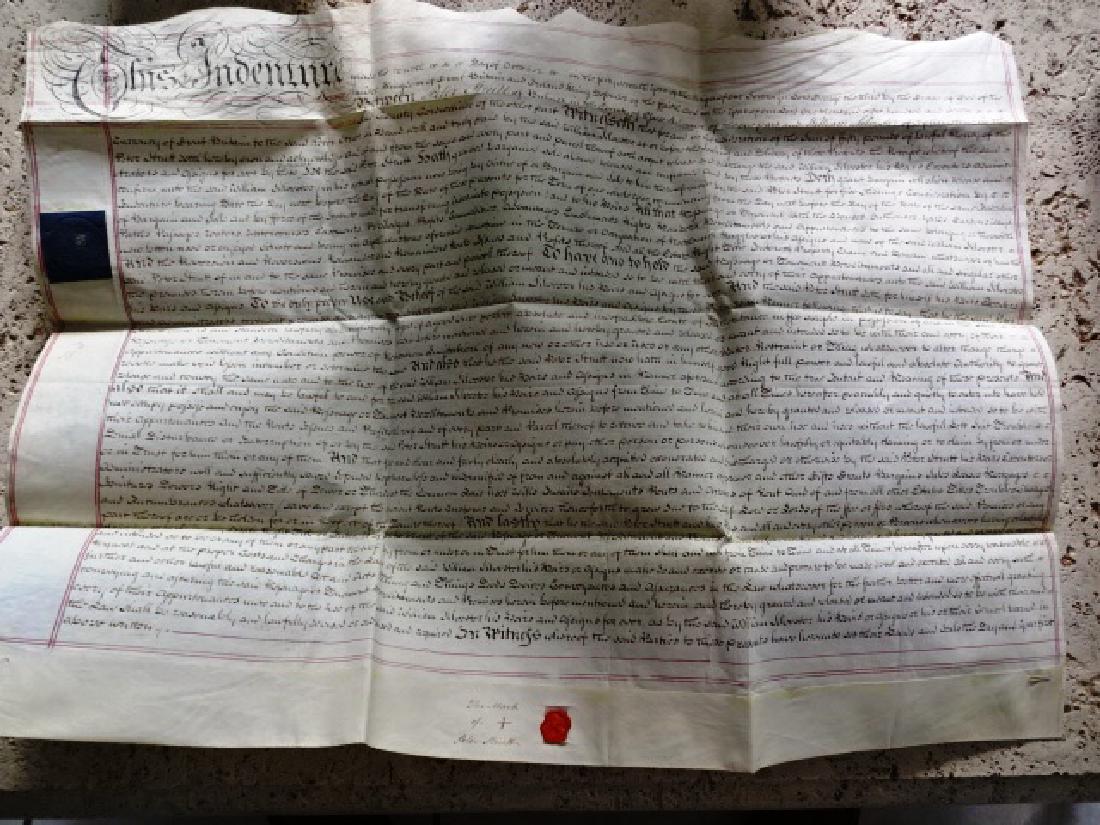 1807 Large English Vellum Deed w/ Seal (1 of 4)