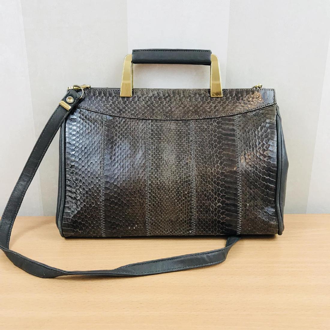 Vintage Handmade Genuine Snake Skin Leather Handbag (1 of 10)