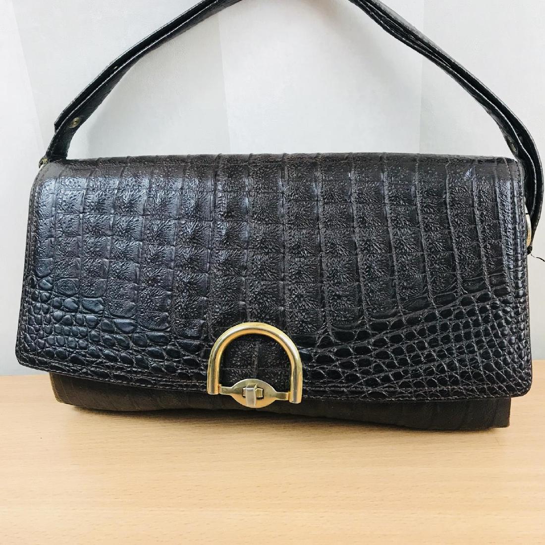 Vintage Handmade Alligator Leather Handbag (1 of 9)