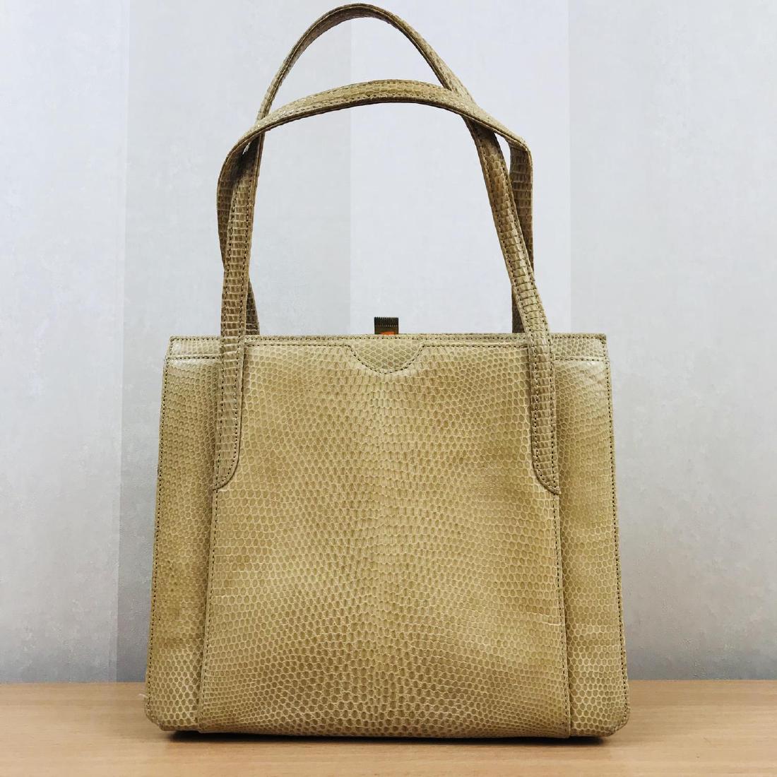 Vintage Handmade Genuine Snake Skin Leather Handbag (1 of 8)