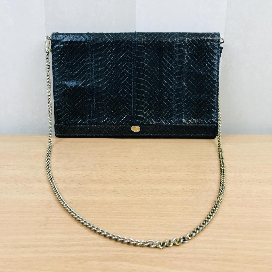 Vintage Handmade Genuine Snake Skin Leather Clutch Bag (1 of 6)