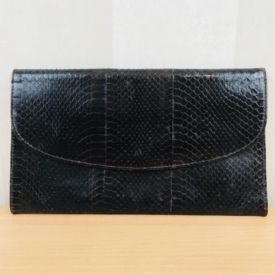 Vintage Handmade Genuine Snake Skin Leather Clutch Bag (1 of 4)