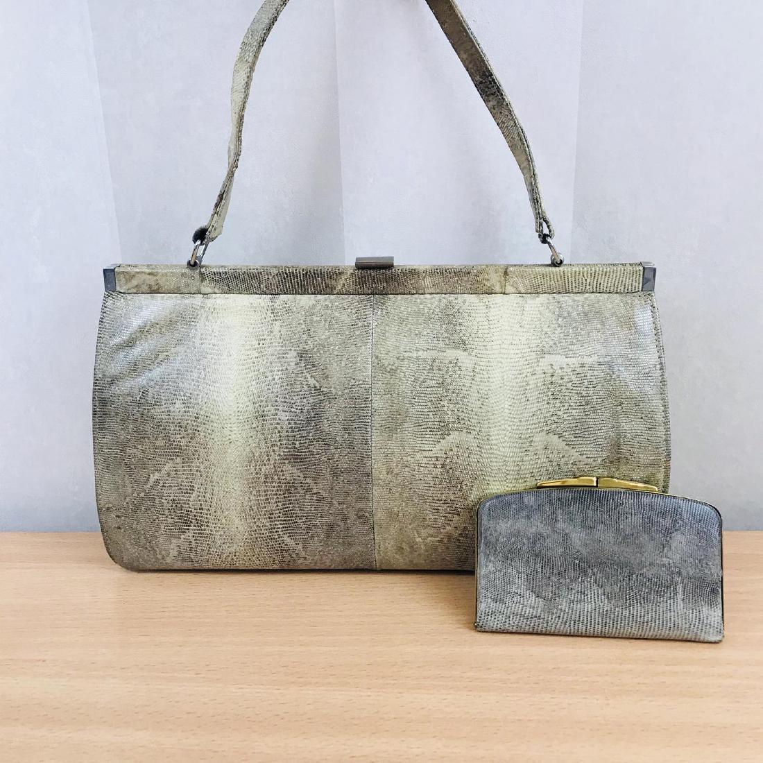 Vintage Handmade Genuine Python Leather Handbag (1 of 7)