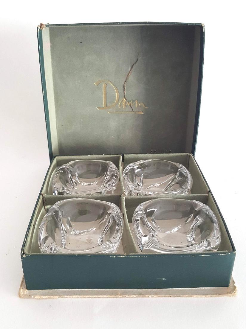 Daum France Signed Crystal Ashtray Set, ca.1950's (1 of 2)