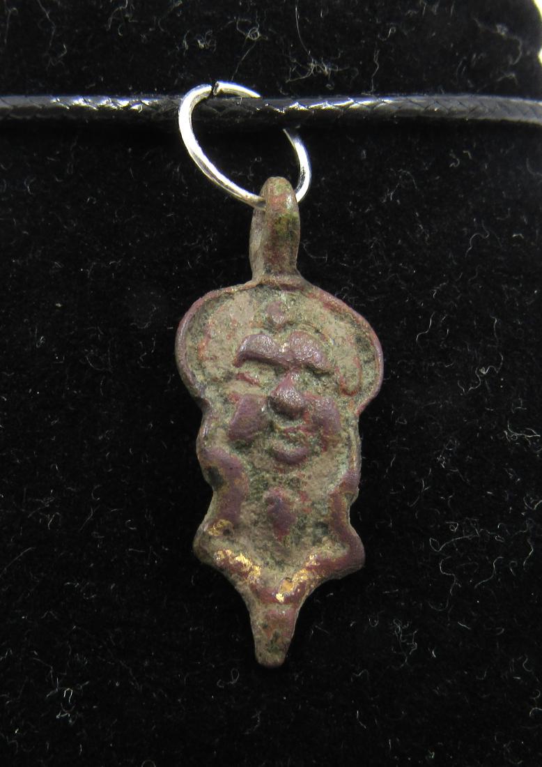 Medieval  Viking Bronze Pendant with God Loki (1 of 3)