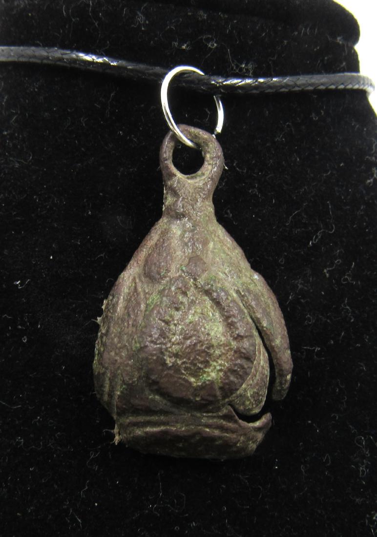 Medieval Viking Era Bronze Beast Face Pendant (1 of 3)