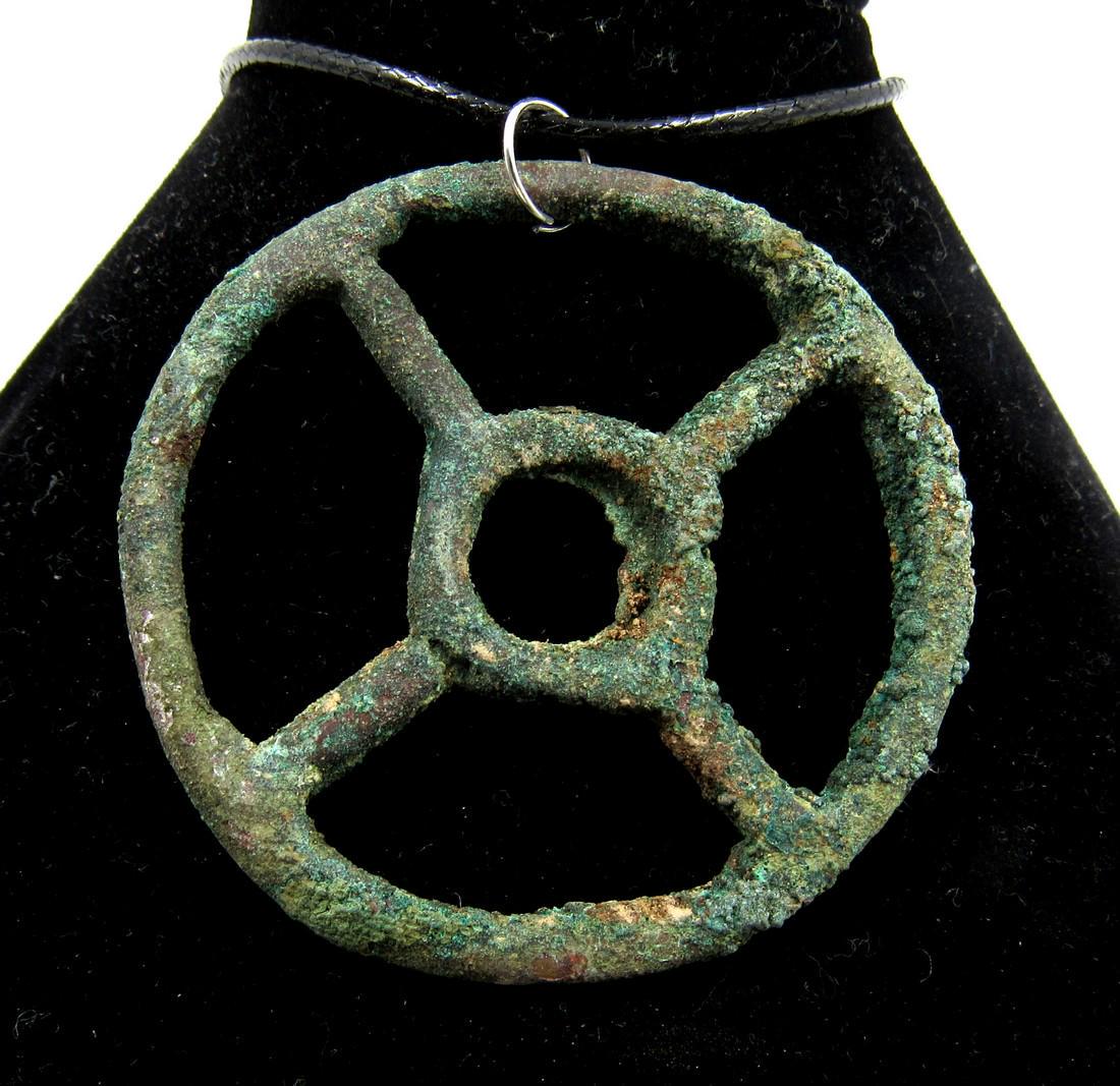 Ancient Bronze Age Sun Symbol Pendant
