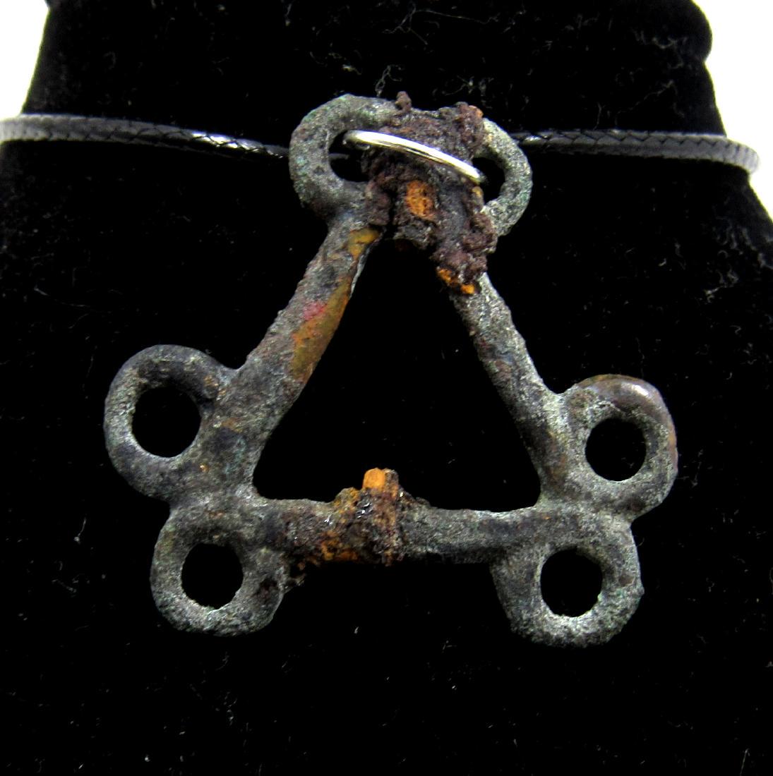 Medieval Viking Era Bronze Open-Work Interlaced Pendant (1 of 3)