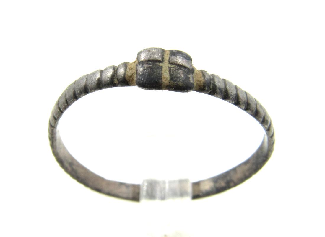 Medieval Crusaders Era Silver Ring with Cross Bezel (1 of 3)