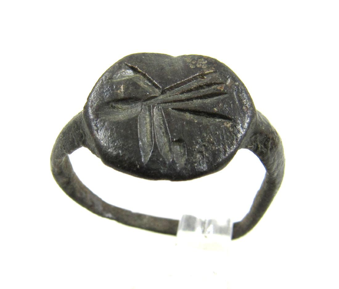 Ancient Roman Bronze Ring with Bird on the Bezel (1 of 3)