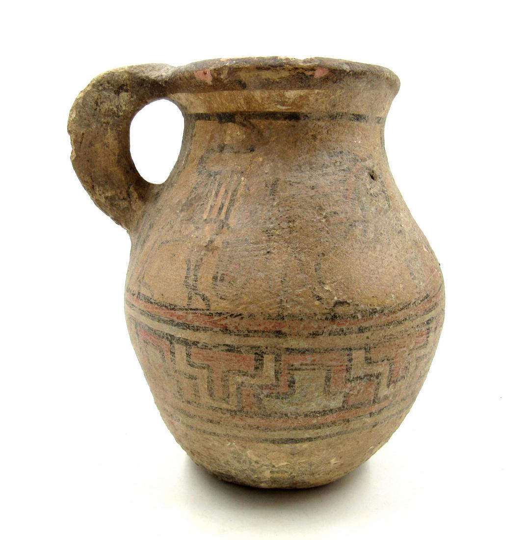 Ancient Indus Valley Terracotta Handled Jar with Stag & (1 of 4)