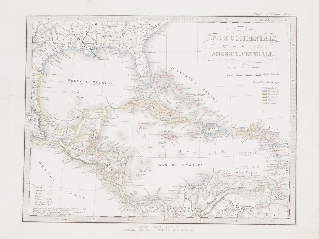 Map Western Indias and Central America 1860 Adolf (1 of 2)